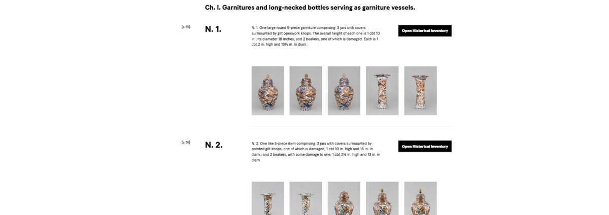 Visualisierung, Darstellung des Inventartextes mit den dazugehörigen Objekten