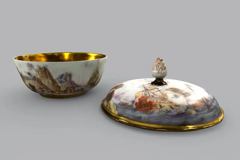 Screenshot, 3D-Modell einer fein bemalten