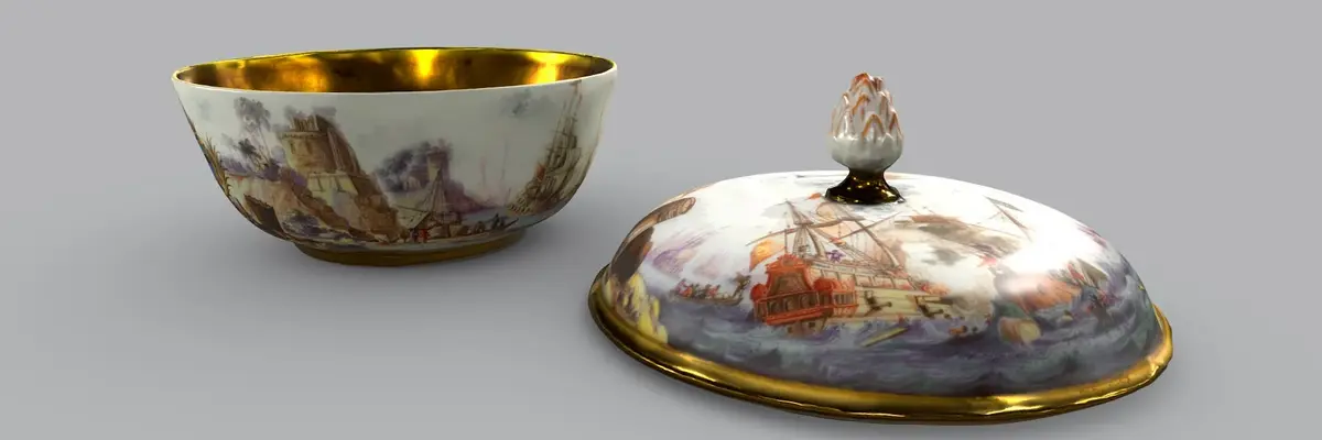 Screenshot, 3D-Modell einer fein bemalten