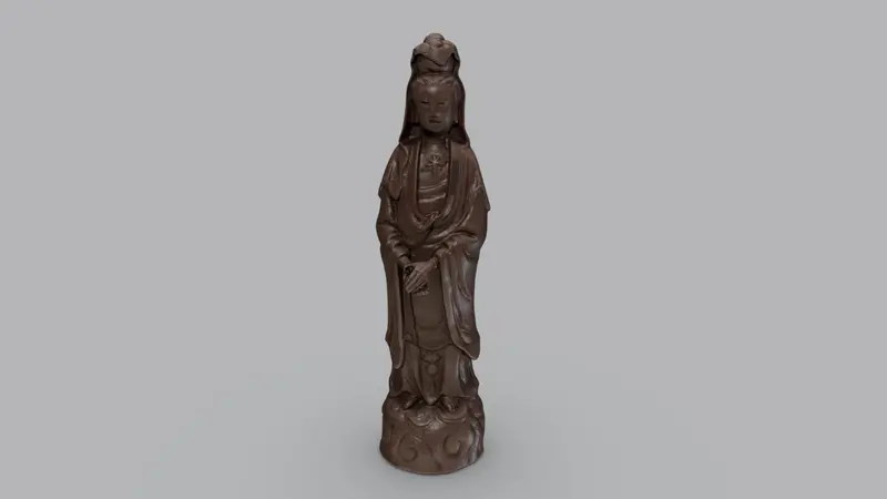 Screenshot, 3D-Modell Figur einer Guanyin auf Wolkensockel