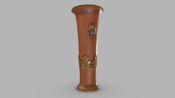 Screenshot, 3D-Modell einer hohen Vase mit flachen Reliefs